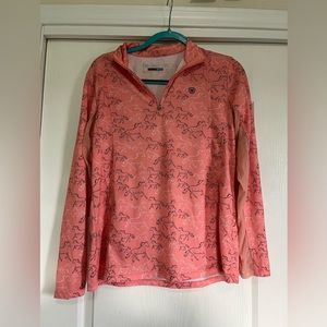 Pink Ariat sun shirt with horses